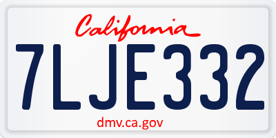 CA license plate 7LJE332