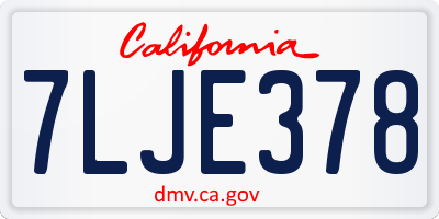 CA license plate 7LJE378