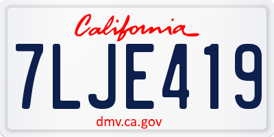 CA license plate 7LJE419