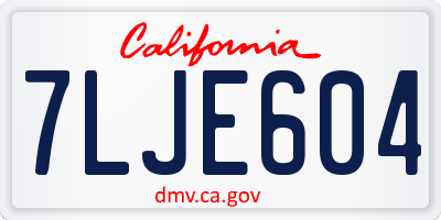 CA license plate 7LJE604