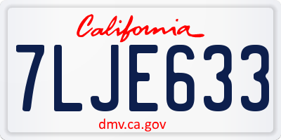 CA license plate 7LJE633