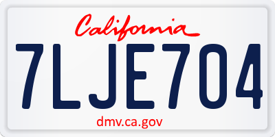 CA license plate 7LJE704