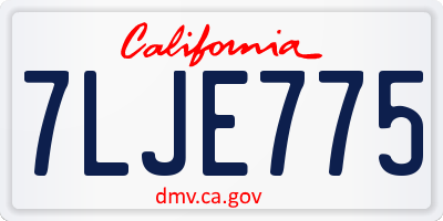CA license plate 7LJE775