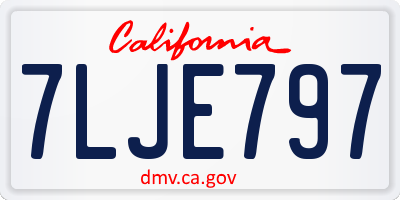 CA license plate 7LJE797