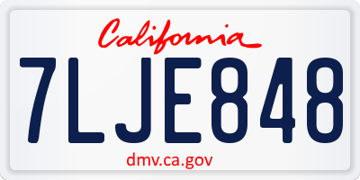 CA license plate 7LJE848