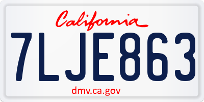 CA license plate 7LJE863