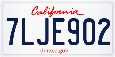 CA license plate 7LJE902
