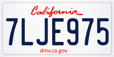 CA license plate 7LJE975