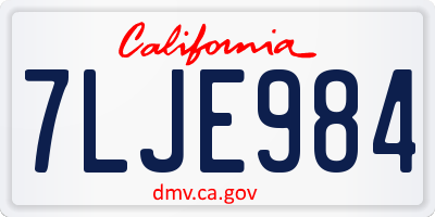 CA license plate 7LJE984