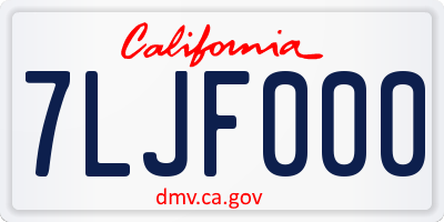 CA license plate 7LJF000