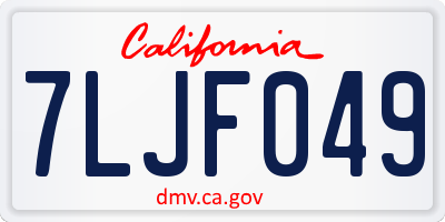 CA license plate 7LJF049