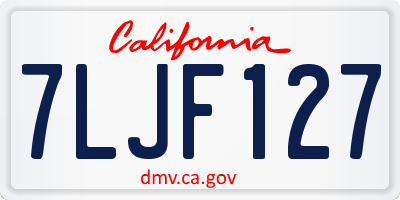 CA license plate 7LJF127