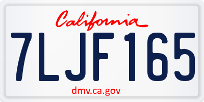 CA license plate 7LJF165