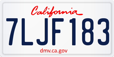 CA license plate 7LJF183