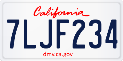 CA license plate 7LJF234