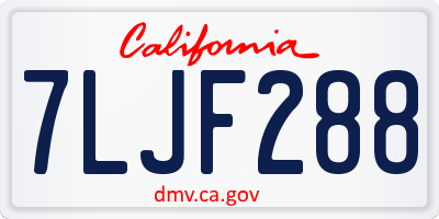 CA license plate 7LJF288