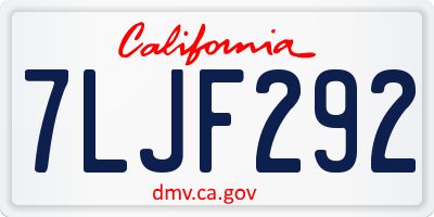 CA license plate 7LJF292