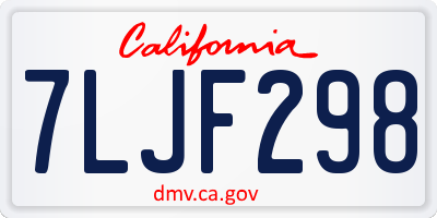 CA license plate 7LJF298