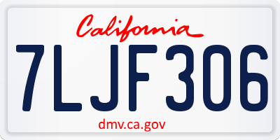 CA license plate 7LJF306