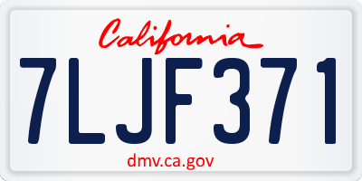CA license plate 7LJF371