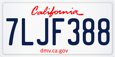 CA license plate 7LJF388