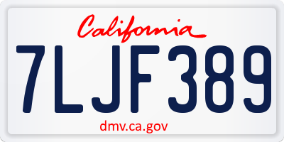 CA license plate 7LJF389