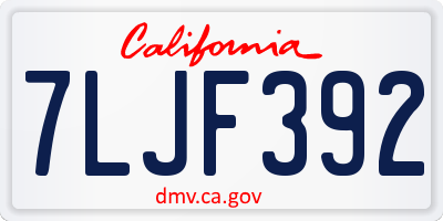 CA license plate 7LJF392
