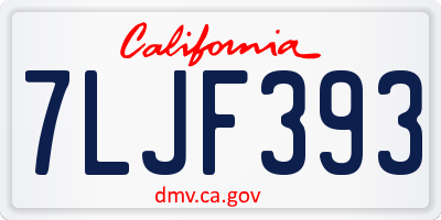 CA license plate 7LJF393