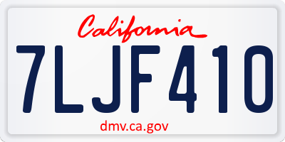 CA license plate 7LJF410