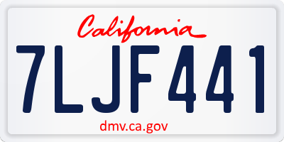 CA license plate 7LJF441