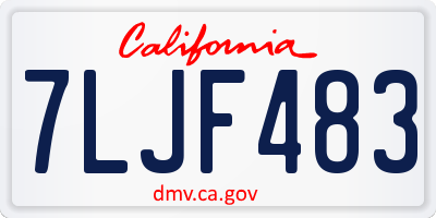 CA license plate 7LJF483