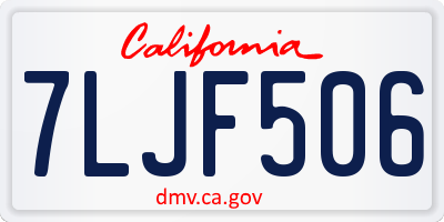 CA license plate 7LJF506