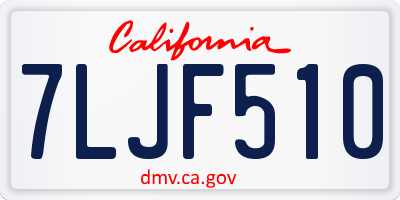 CA license plate 7LJF510