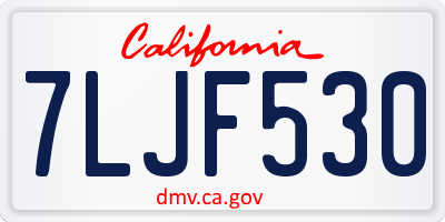 CA license plate 7LJF530
