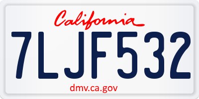 CA license plate 7LJF532