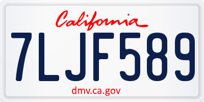 CA license plate 7LJF589