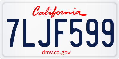 CA license plate 7LJF599