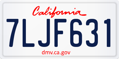 CA license plate 7LJF631