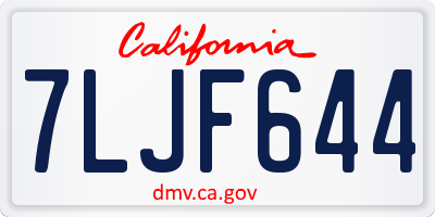 CA license plate 7LJF644