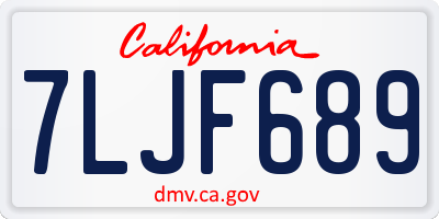 CA license plate 7LJF689
