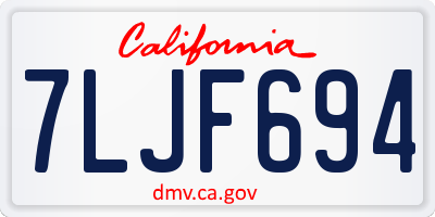 CA license plate 7LJF694