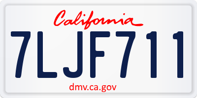 CA license plate 7LJF711
