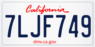 CA license plate 7LJF749