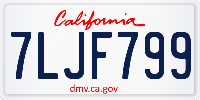 CA license plate 7LJF799