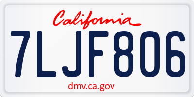 CA license plate 7LJF806