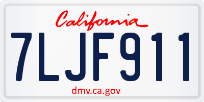 CA license plate 7LJF911