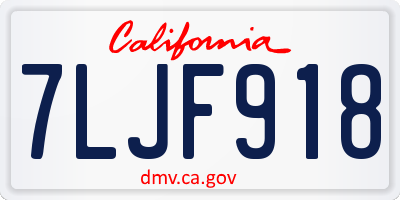 CA license plate 7LJF918