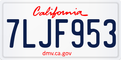 CA license plate 7LJF953