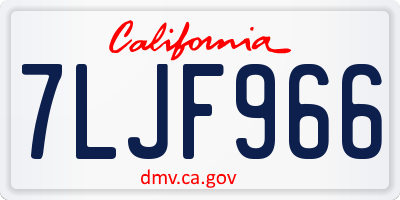 CA license plate 7LJF966