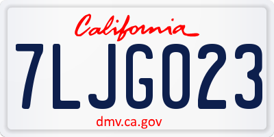 CA license plate 7LJG023